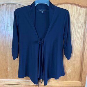 Chic Navy Tie-Front Blouse